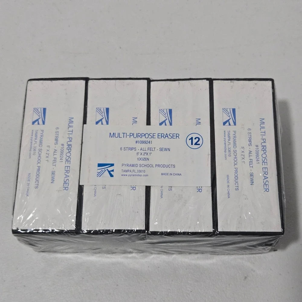 Pyramid School Products Multi-Purpose All Felt Eraser 12 Pack 1099241 Sewn 5x2x1